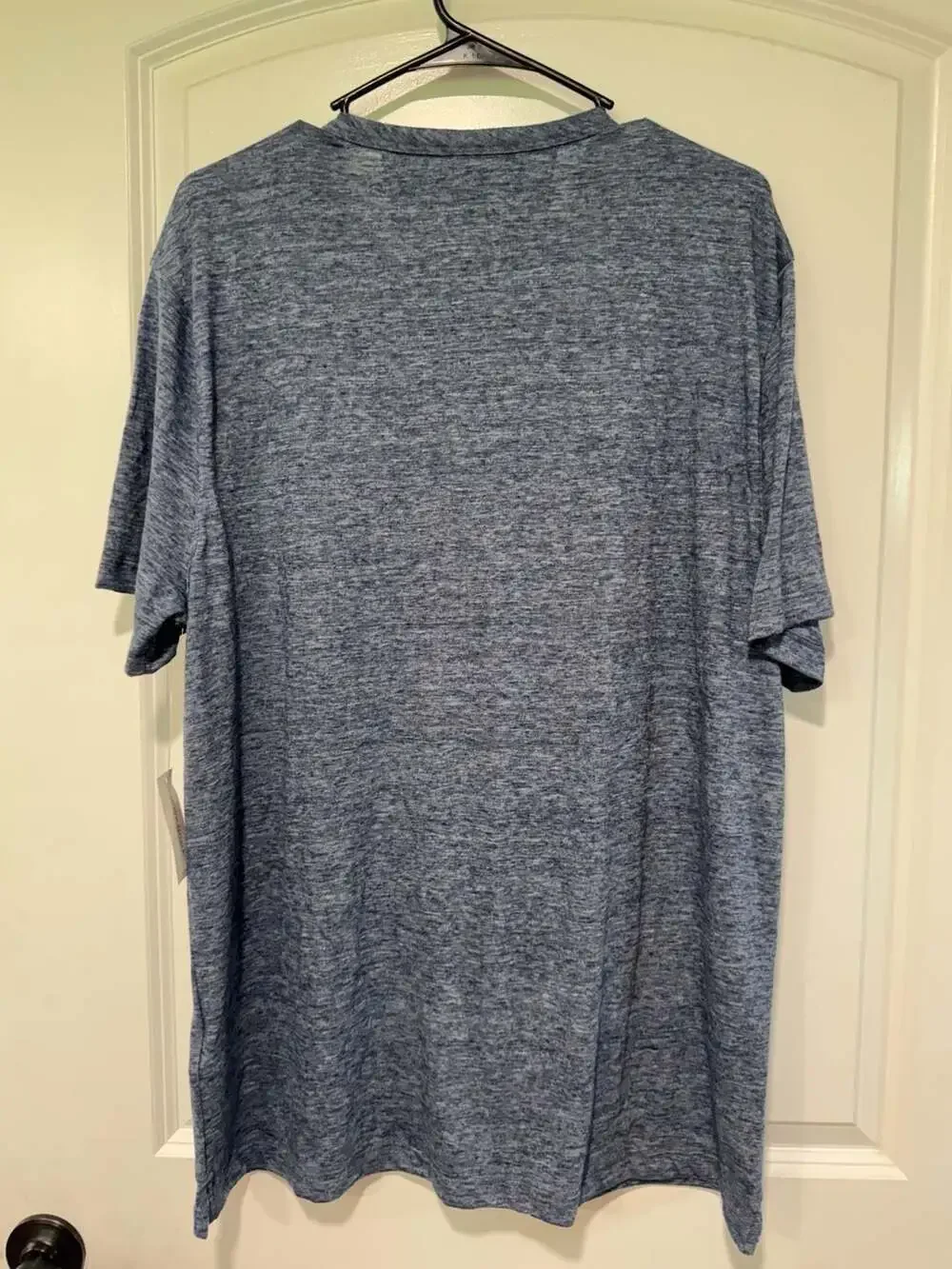 Linen Blend Henley Shirt Blue Heather Coastal Grandpacore Minimalist XL